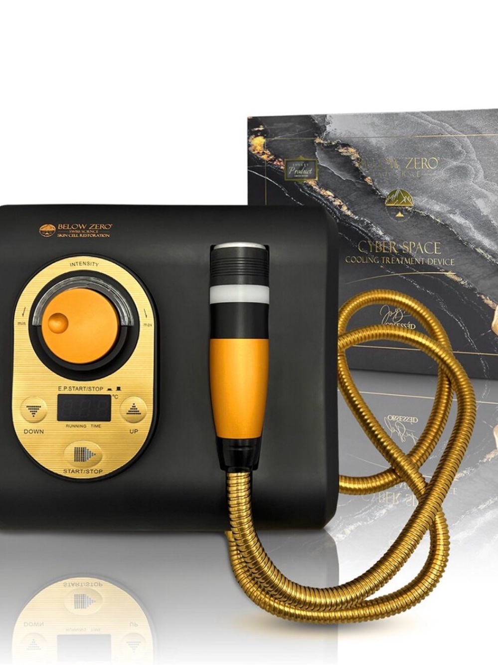 Below Zero Cyberspace Cooling Treatment Device - Black & Gold